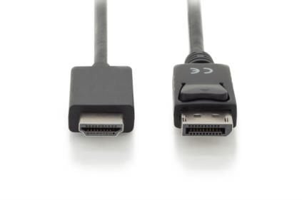 ASSMANN - Adapterkabel - DisplayPort hann låsing til HDMI hann - 3 m - trippel beskyttelse - svart - formstøpt, 4K-støtte, smekklås