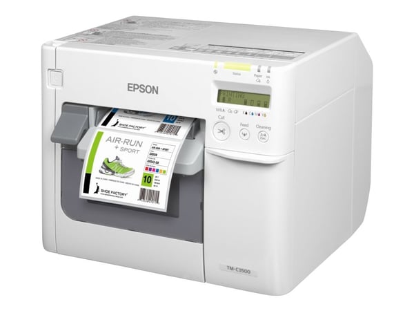 Epson TM C3500 - Etikettskriver - farge - ink-jet - 112 mm (bredde) - 720 x 360 dpi - inntil 103 mm/sek - LAN, USB-vert - kutter