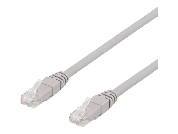 DELTACO TP-61AU - Koppeledning - RJ-45 (hann) til RJ-45 (hann) - 1 m - UTP - CAT 6a - halogenfri - grå