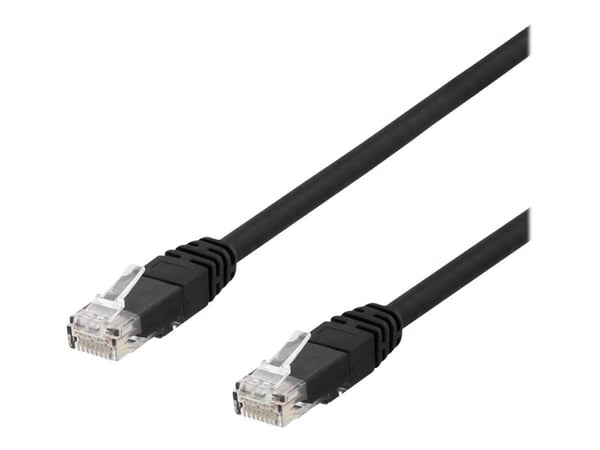 DELTACO TP-615SAU - Koblingskabel - RJ-45 (hann) til RJ-45 (hann) - UTP - CAT 6a - svart