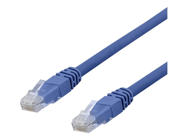 DELTACO TP-61BAU - Koblingskabel - RJ-45 (hann) til RJ-45 (hann) - UTP - CAT 6a - halogenfri, formstøpt - blå