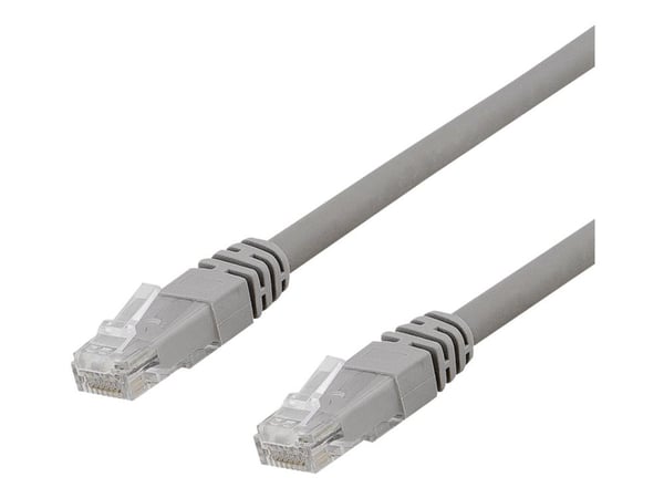 DELTACO - Patchkabel - RJ-45 (han) til RJ-45 (han) - 20 m - UTP - CAT 6a - booted - grå