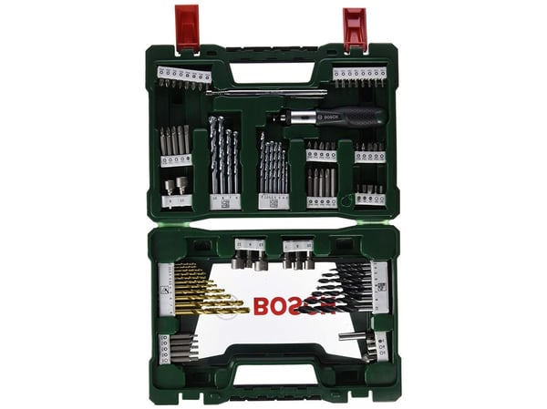 Bosch V-Line - Skrutrekker, drill og koppnøkkelsett - 91 deler