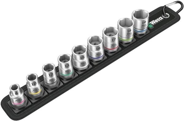 Wera Belt B 4 Zyklop - Pipenøkkelsett - 9 deler - inn textil box