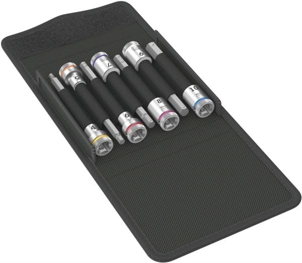 Wera 8740 B HF 1, Støpselsett, 3/8", Metrisk, 7 hoder, 4,5,6,7,8,9,10 mm