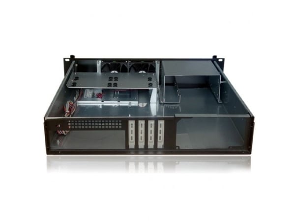 Techly I-CASE IPC-240L, Teline, Palvelin, Musta, mikro ATX, Mini-ITX, Metalli, 2U