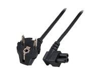 MicroConnect - Strömkabel - IEC 60320 C5 vinklet till ström CEE 7/7 (han) vinklet - 1,8 m - sort