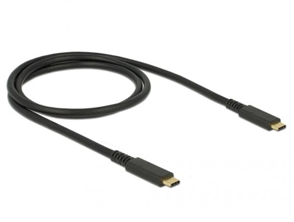 Delock - USB-kabel - USB-C (hann) til USB-C (hann) - USB 3.1 Gen 2 - 3 A - 1 m - svart