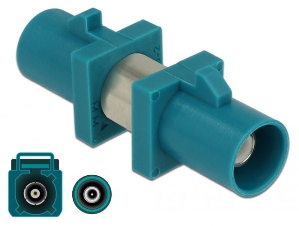 Delock Adapter Adapter FAKRA Z plug > FAKRA Z plug - RF-adapter - FAKRA Z-kobling plugg til FAKRA Z-kobling plugg - 2.96 cm - RAL 5021, vannblå