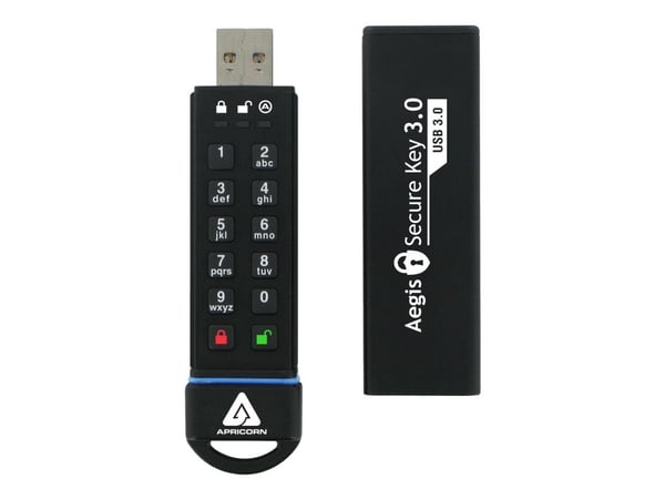 Apricorn Aegis Secure Key 3.0 - USB flash-enhet - krypterat - 30 GB - USB 3.0