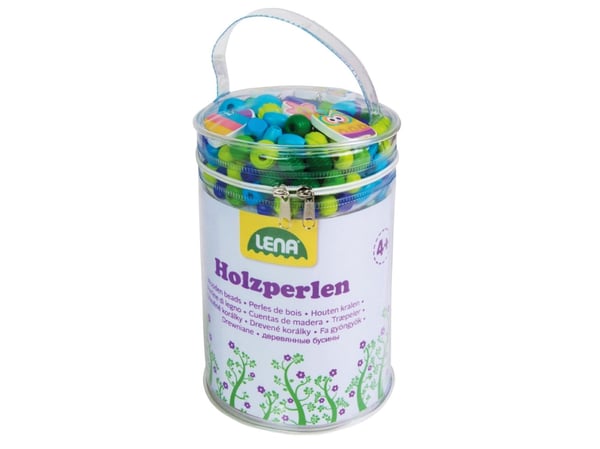 Træperler Stor pakke Blå - Lav-det-selv Halskæde