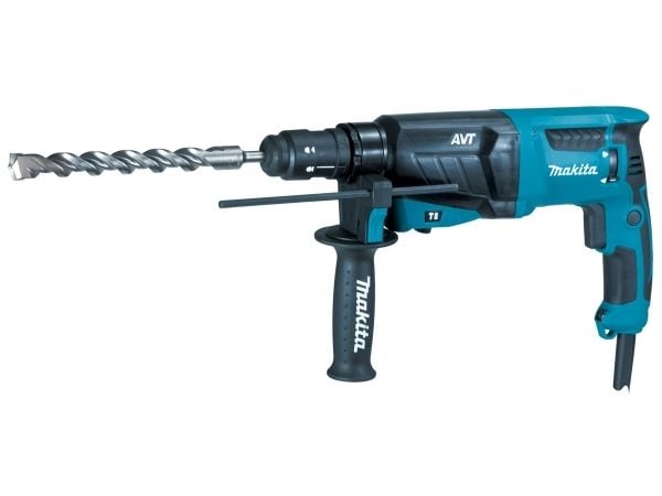 Makita HR2631FT, SDS Plus, Sort, Blå, 2,6 cm, 4600 RPM, 2,4 J, 1,3 cm