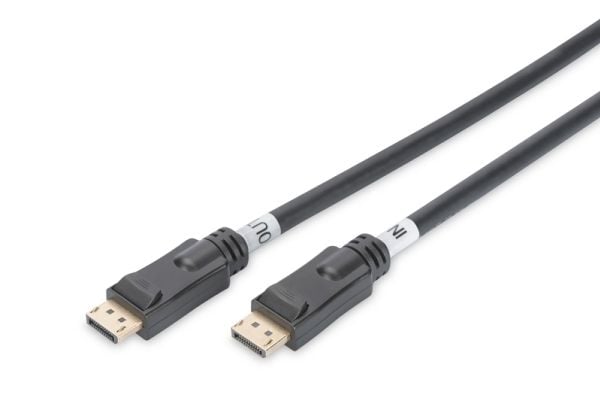 ASSMANN - DisplayPort-kabel - DisplayPort (P) til DisplayPort (P) - 20 m - låst, 4K-støtte, aktiv - svart