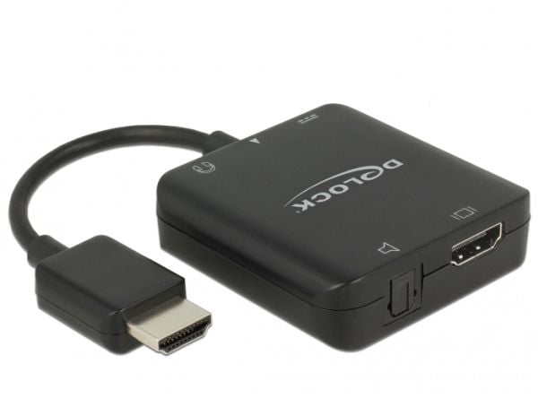 DeLOCK HDMI Audio Extractor 4K 60 Hz kompakt - HDMI lydsignal utvinning - svart