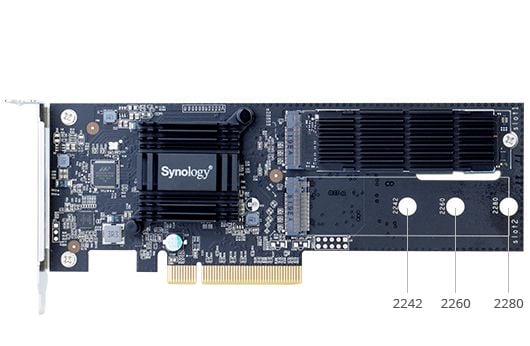 Synology M2D18 - Ramme - Laajennuspaikka til 2 x M.2 - M.2-kortti - PCIe 2.0 x8