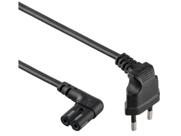 Gembird - Strømkabel - IEC 60320 C7 vinklet til Europlug (han) vinklet - 2.5 A - 1 m - formet