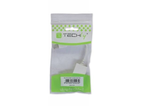 Techly 0.15m DisplayPort 1.2 - HDMI M/F, 0,15 m, DisplayPort, HDMI, Hankjønn, Hunkjønn, 4096 x 2160, 1920 x 1080 (HD 1080)