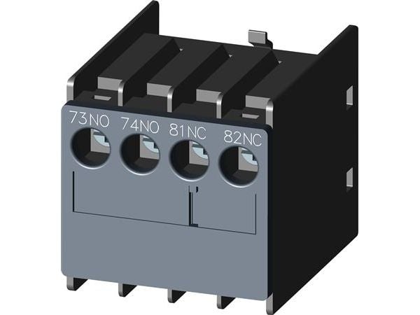 SIEMENS Apukosketinlohko , 1NO + 1NC Jakelu: 1NO, 1NC, Kytkentä ylhäältäpäin, koko S00 ja S0, ruuviliitin