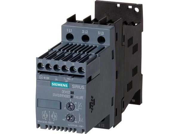 SIEMENS SIRIUS pehmokäynnistin 3,6A200-480V AC, 1,5kWSäätöjännite 24V AC/DC, ruuviliittimet
