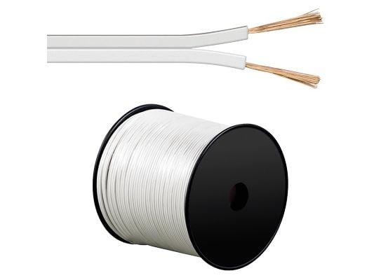 Goobay 27521, Kobberkledd aluminium (CCA), 100 m, Hvit