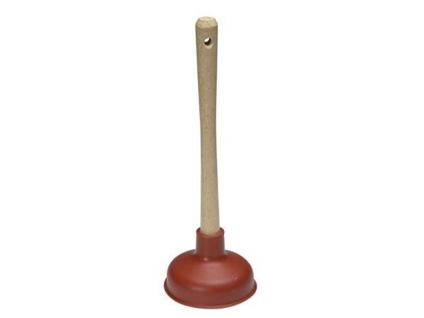 Vaskesuger, Vikan Vacuum cleaner for drain, rød/træ 135mmx410mm Ø 135mm