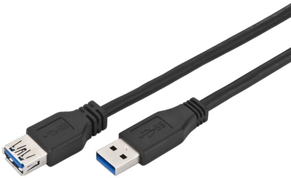 Goobay 93999, 3 m, USB A, USB A, USB 3.2 Gen 1 (3.1 Gen 1), Hankjønn/hunkjønn, Sort
