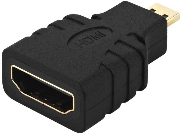 Goobay HDMI F-M Adapter, HDMI 19p F, HDMI 19p M, Sort