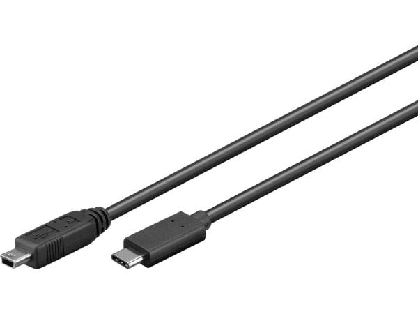 Goobay 67989, 0,5 m, Mini-USB B, USB C, USB 2.0, uros/naaras, musta