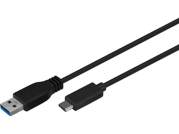Goobay 71221, 2 m, USB A, USB C, USB 3.0 Gen, Hankjønn/hankjønn, Sort