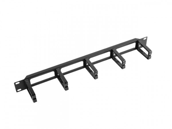 Lanberg Type B - Rackkabelstyringspanel - RAL 9004, svart - 1U - 19"