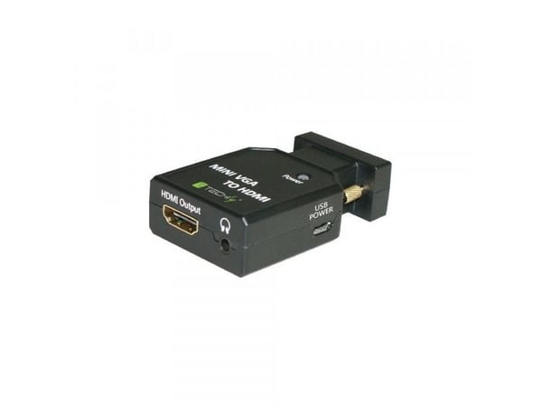 Techly IDATA VGA-HDMINI, Sort, CE, FCC, 1920 x 1200 piksler, 480p, 960p, 1080p, VGA (D-Sub), HDMI