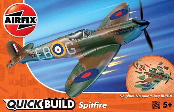 Airfix Spitfire, Flymodell med fastvinge, Monteringssett, Spitfire, 34 stykker, Militært luftfartøy, Grønn