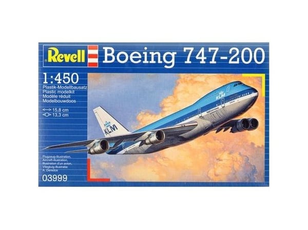 Revell Boeing 747-200, Flymodell med fastvinge, Monteringssett, 1:450, Boeing 747-200, Plast, Mellom