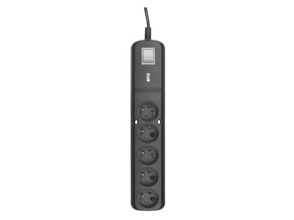 LESTAR LV-530W 5W - Överspänningsskydd - AC 230 V - 2300 Watt - utgångskontakter: 5 - 2.5 m sladd - svart