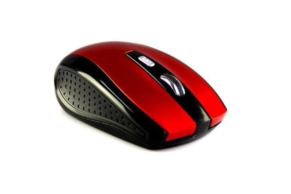 Media-Tech Raton Pro R MT1113R - Mus - høyre- og venstrehåndet - optisk - 5 knapper - trådløs - 2.4 GHz - USB trådløs mottaker - rød
