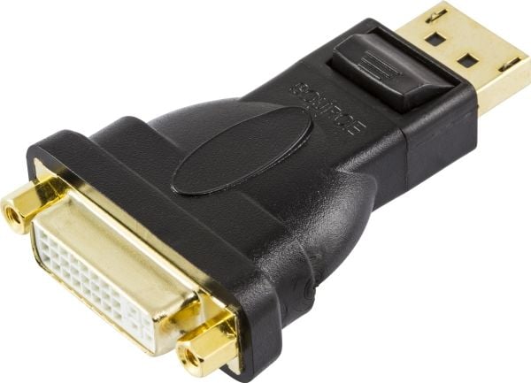 DELTACO - Näytön sovitin - DisplayPort (uros) - DVI-D (naaras)