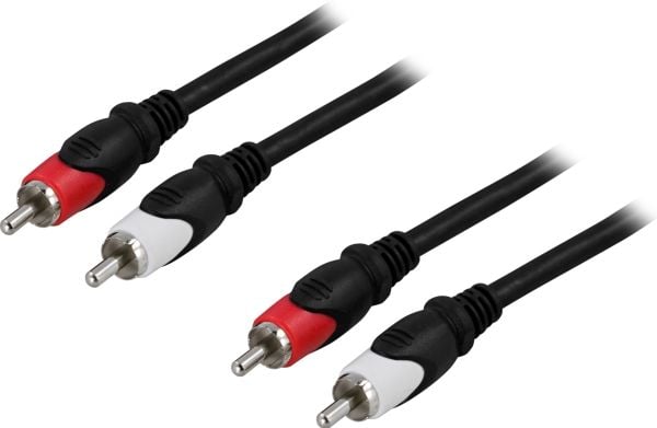 DELTACO - Lydkabel - RCA hann til RCA hann - 3 m