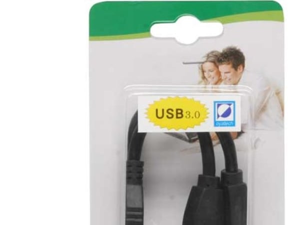 InLine 33445I, 2x USB A, 19 pin, 0,15 m, Musta