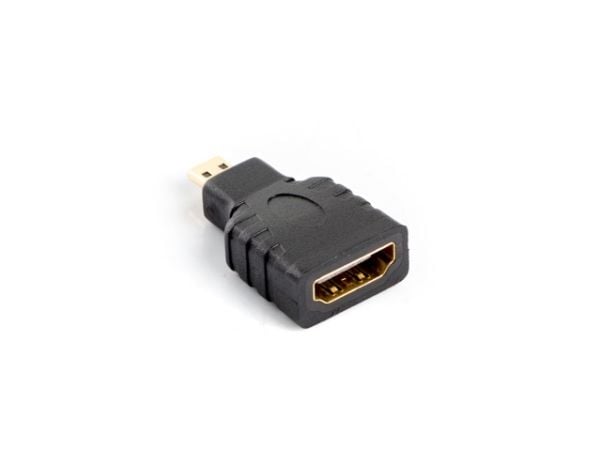 Lanberg - HDMI-adapter med Ethernet - HDMI hunn til 19 pin micro HDMI Type D hann