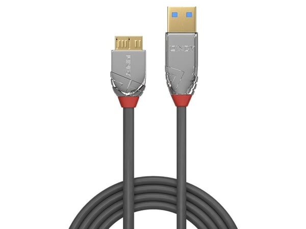 Lindy 36657, 1 m, USB A, Micro-USB B, USB 3.2 Gen 1 (3.1 Gen 1), 5 Gbit/s, Grå