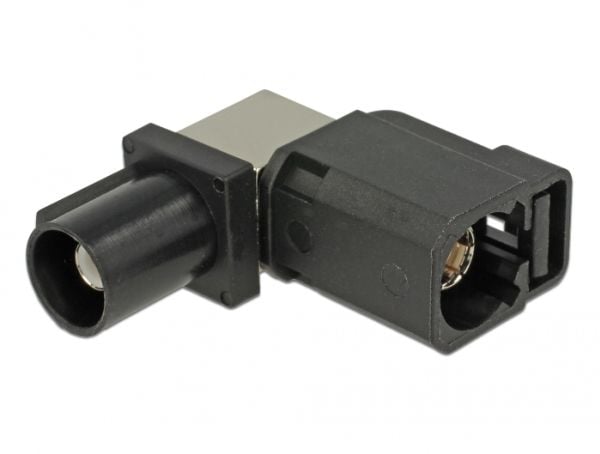 Delock - Antenneadapter - FAKRA A-kontakt (hunn) vinklet til FAKRA A-kontakt (P) - kullsort, RAL 9005