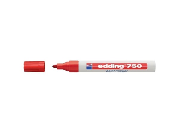 Edding 750, Punainen, Valkoinen, 2 mm, 4 mm, 10 kpl