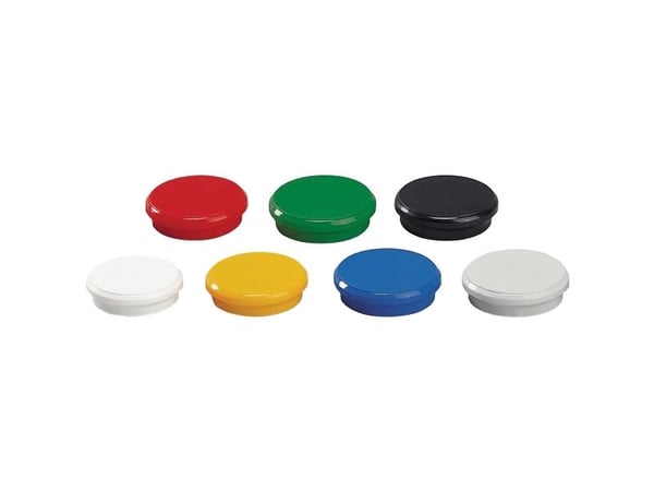 Magnet, Dahle, rund, Ø24 mm, ass. farver - (10 stk./pakke) Magnet, Dahle, rund, Ø24 mm, ass. farver - (10 stk./pakke)