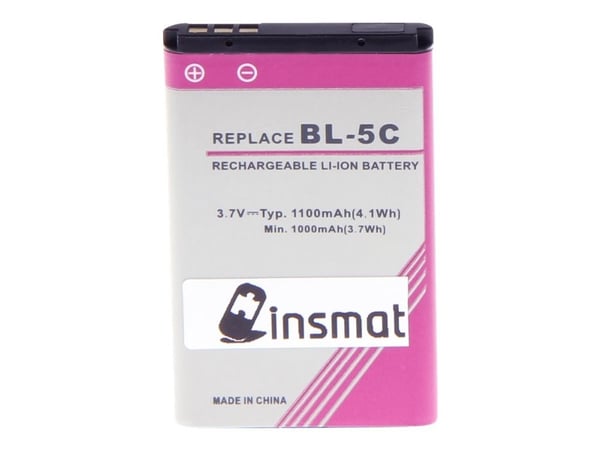 Insmat - Akku - Li-Ion - 1100 mAh - 4.1 Wh - Nokia 10X, 111, 12XX, 130, 16XX, 1800, 20X, 215, 222, 27XX, 31XX, C1, C2, X2; Asha 20X - Nokia 10X, 11... Insmat - Akku - Li-Ion - 1100 mAh - 4.1 Wh - Nokia 10X, 111, 12XX, 130, 16XX, 1800, 20X, 215, 222, 27XX, 31XX, C1, C2, X2; Asha 20X - Nokia 10X, 11...