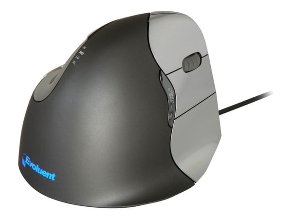 Bakker Elkhuizen Evoluent Vertical Mouse - Vertikal mus - vänsterhänt - optisk - 5 knappar - kabelansluten - USB