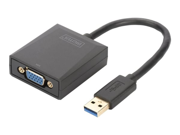 DIGITUS USB 3.0 to VGA Adapter - Ekstern videoadapter - USB 3.0 - VGA - svart