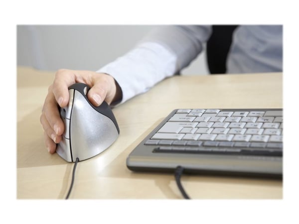 Bakker Elkhuizen Evoluent Vertical Mouse - Vertikal mus - venstrehendt - optisk - 5 knapper - kablet - USB