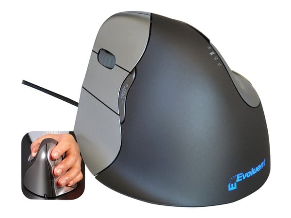 Bakker Elkhuizen Evoluent Vertical Mouse - Vertikal mus - venstrehendt - optisk - 5 knapper - kablet - USB