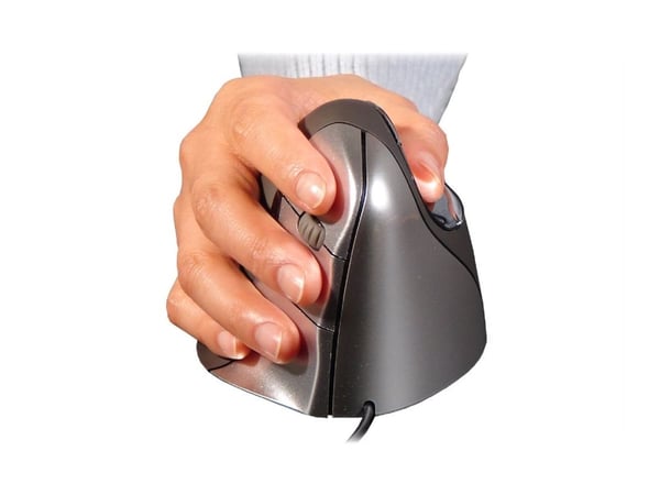 Bakker Elkhuizen Evoluent Vertical Mouse - Vertikal mus - venstrehendt - optisk - 5 knapper - kablet - USB