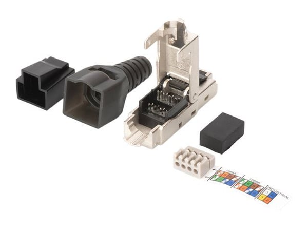 DIGITUS Professional DN-93631 - Nettverkkontakt - RJ-45 (hann) - skjermet - 5 - 9 mm - CAT 6a - IEEE 802.3an/IEEE 802.3at